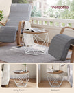 Set of 2 Round Coffee Tables – Steel – Honey Brown and Cloud White – Robust Design
