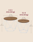 Round Coffee Table Set – Steel – Modern – Removable Tabletop