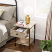 Nightstand – Steel Frame – Hazelnut Brown and Black – With Drawer and Shelf
