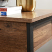 Nightstand – Steel Frame – Hazelnut Brown and Black – With Drawer and Shelf