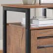Nightstand – Steel – Hazelnut Brown and Black – 2 Adjustable Shelves, Industrial Style