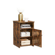 Rustic Brown Bedside Table – MDF – Brown – With Cabinet