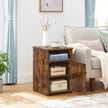 Rustic Brown Bedside Table – MDF – Brown – With Cabinet