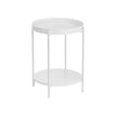 Round Side Table – Steel Frame – Rustic Brown and Black – 2-Tier Design with Movable Tray