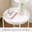 Round Side Table – Steel Frame – Rustic Brown and Black – 2-Tier Design with Movable Tray