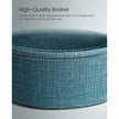 Round End Table – Wood and Fabric – Black with Wood Grain and Dark Turquoise – Spacious Design for Living Room and Bedroom