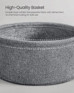 Round Side Table – Wood – Dove Grey and Slate Grey – Includes Fabric Basket