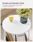 Round Side Table – Wood with Fabric Basket – Black and Dark Turquoise – Modern Design, Spacious