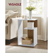 Side Table – Engineered Wood – Rustic Walnut and White – Versatile Open Storage, Modern Design, 30 x 40 x 60 cm
