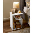 Side Table – Engineered Wood – Rustic Walnut and White – Versatile Open Storage, Modern Design, 30 x 40 x 60 cm