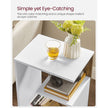 Side Table – Engineered Wood – Rustic Walnut and White – Versatile Open Storage, Modern Design, 30 x 40 x 60 cm