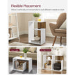 Side Table – Engineered Wood – Rustic Walnut and White – Versatile Open Storage, Modern Design, 30 x 40 x 60 cm