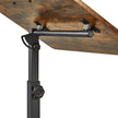 Industrial Laptop Table – Wood and Metal – Rustic Brown and Black – Adjustable Height with Tilting Top