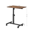 Industrial Laptop Table – Wood and Metal – Rustic Brown and Black – Adjustable Height with Tilting Top