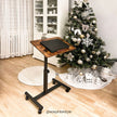 Industrial Laptop Table – Wood and Metal – Rustic Brown and Black – Adjustable Height with Tilting Top