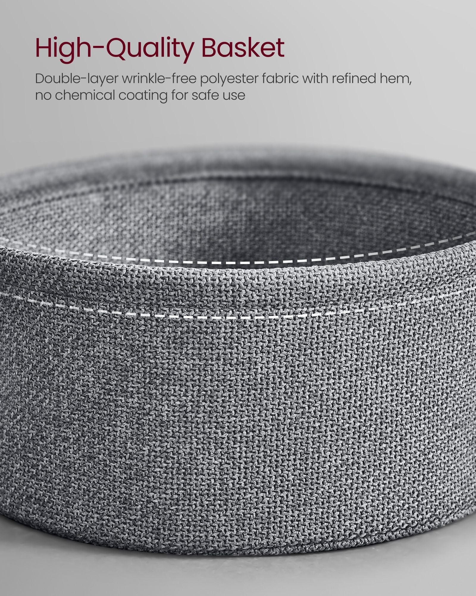 Round Side Table – Wood and Fabric – Ebony Black and Slate Grey – With Charging Station and USB Ports
