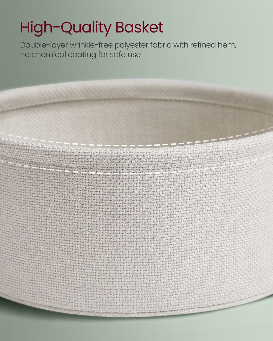 Round Side Table – Wood and Fabric – Forest Green and Cream White – With Charging Station and USB Ports