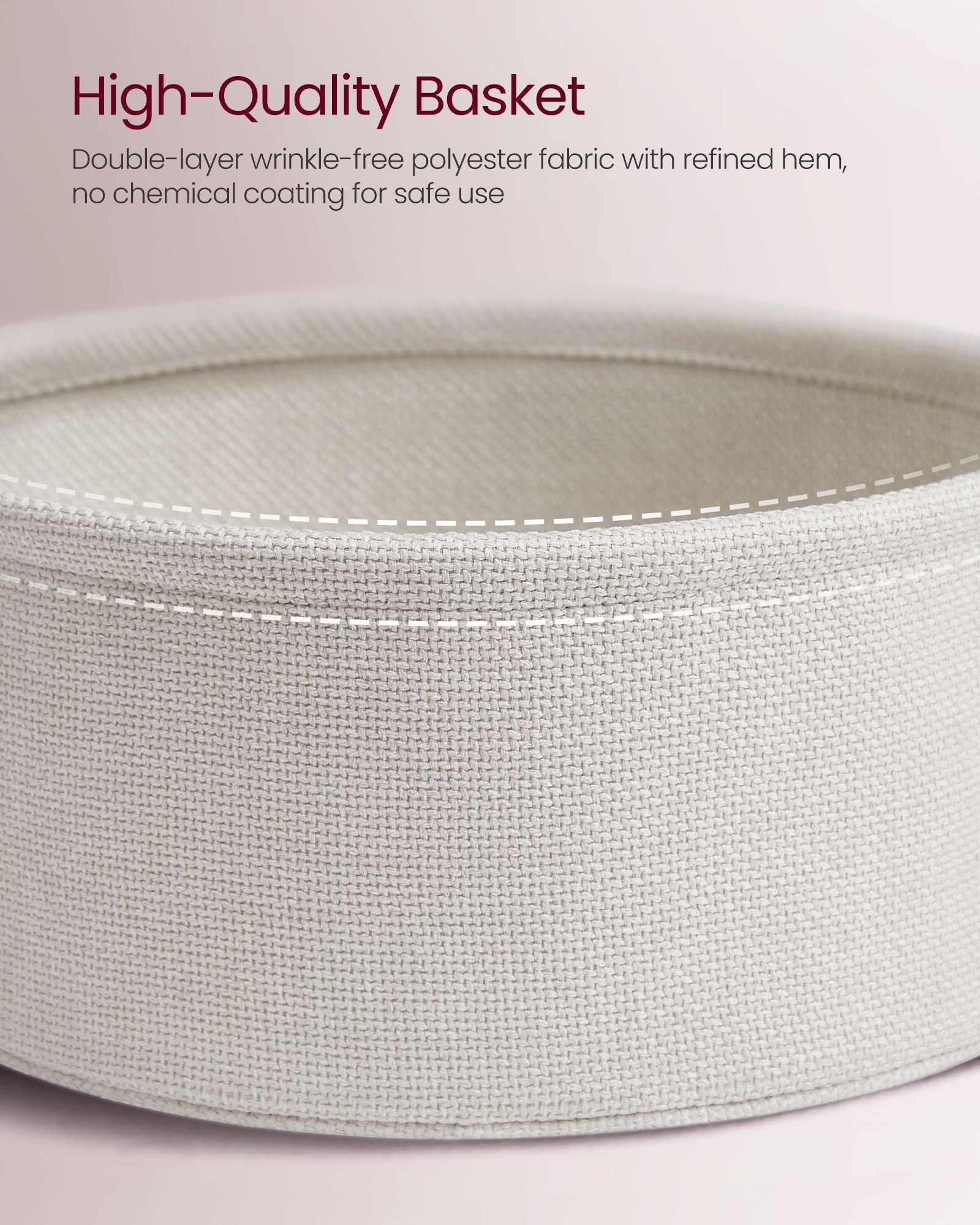Round Side Table – Fabric – Jelly Pink and Cream White – With Charging Station and USB Ports
