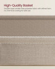 Square Side Table – Matte Finish – White and Camel Brown – With Fabric Basket