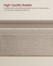 Rectangular Side Table – Wood and Fabric – Matte White and Camel Brown – Modern Design with Storage Basket