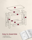 2-Tier Side Table – Wood – Honey Brown – Compact Design with Bottom Shelf