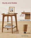 Side Table – Wood – Cloud White – Small Square Design with Lower Shelf