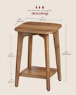 Side Table – Wood – Cloud White – Small Square Design with Lower Shelf