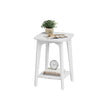 Side Table – Wood – Cloud White – Small Square Design with Lower Shelf