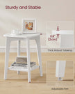 Side Table – Wood – Cloud White – Small Square Design with Lower Shelf