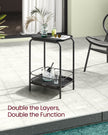 2-Tier Metal Side Table – Metal – Ink Black – Tray Surface