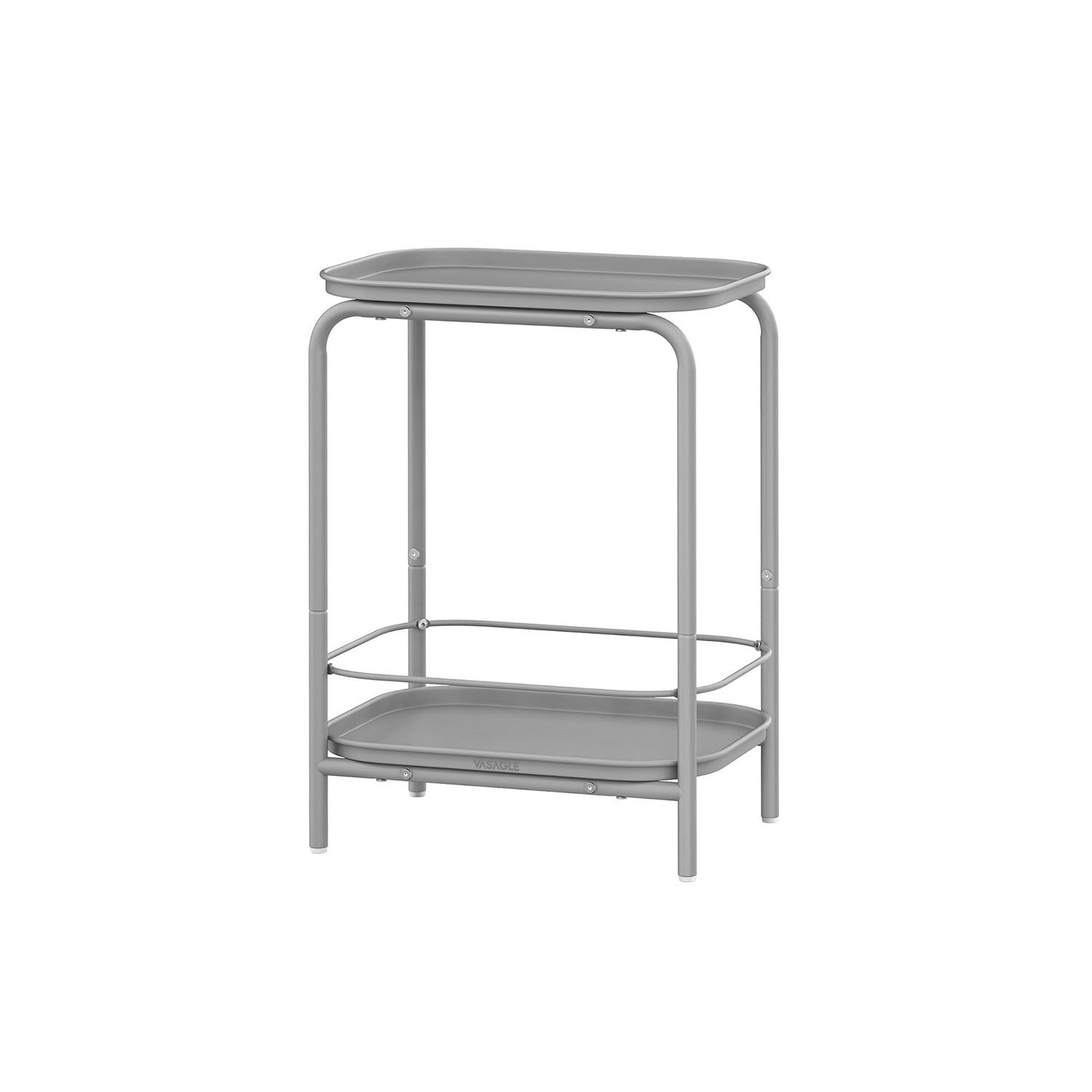 2-Tier Metal Side Table – Metal – Dove Grey – Tray Surface for Versatile Use