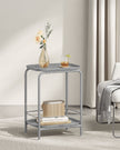 2-Tier Metal Side Table – Metal – Dove Grey – Tray Surface for Versatile Use