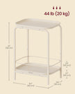 2-Tier Metal Side Table – Metal – Cream White – Tray Surface