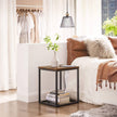 Side Table – Steel – Rustic Brown and Black – Industrial Design