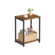 Industrial Side Table – Steel Frame – Rustic Brown/Black – Multi-Use with Storage Shelf