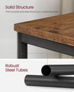 Industrial Side Table – Steel Frame – Rustic Brown/Black – Multi-Use with Storage Shelf