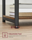Industrial Side Table – Steel Frame – Rustic Brown/Black – Multi-Use with Storage Shelf