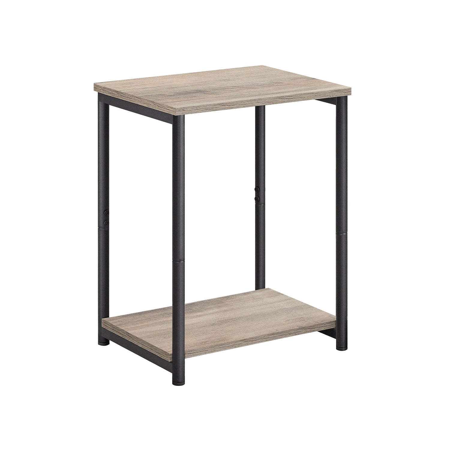 2-Tier End Table – Steel – Industrial Gray – With Storage Shelf