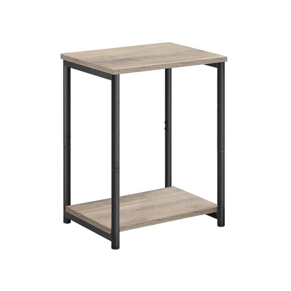 2-Tier End Table – Steel – Industrial Gray – With Storage Shelf