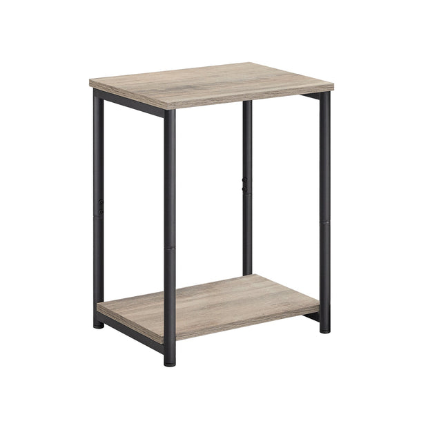 2-Tier End Table – Steel – Industrial Gray – With Storage Shelf