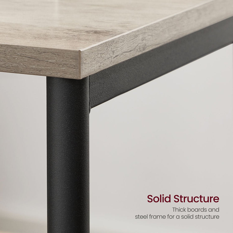 2-Tier End Table – Steel – Industrial Gray – With Storage Shelf
