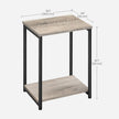 2-Tier End Table – Steel – Industrial Gray – With Storage Shelf