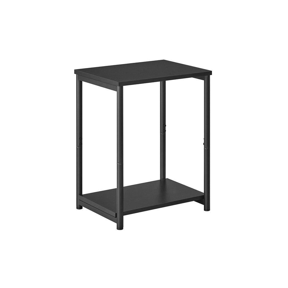 End Table – Steel – Classic Black – 2-Tier with Storage Shelf