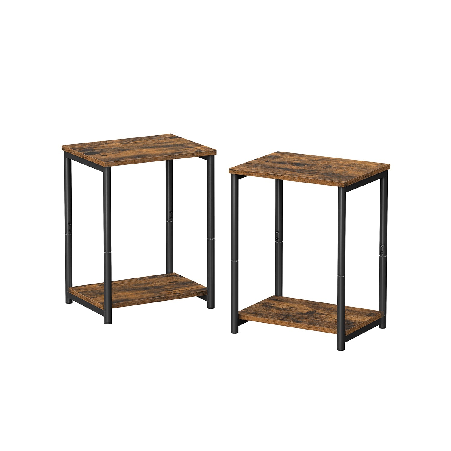 2-Tier End Table – Steel – Industrial Style – Set of 2
