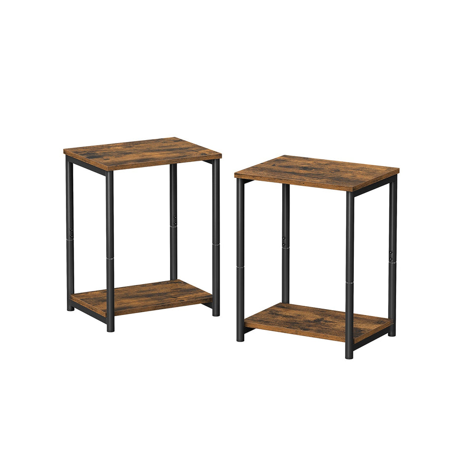 2-Tier End Table – Steel – Industrial Style – Set of 2