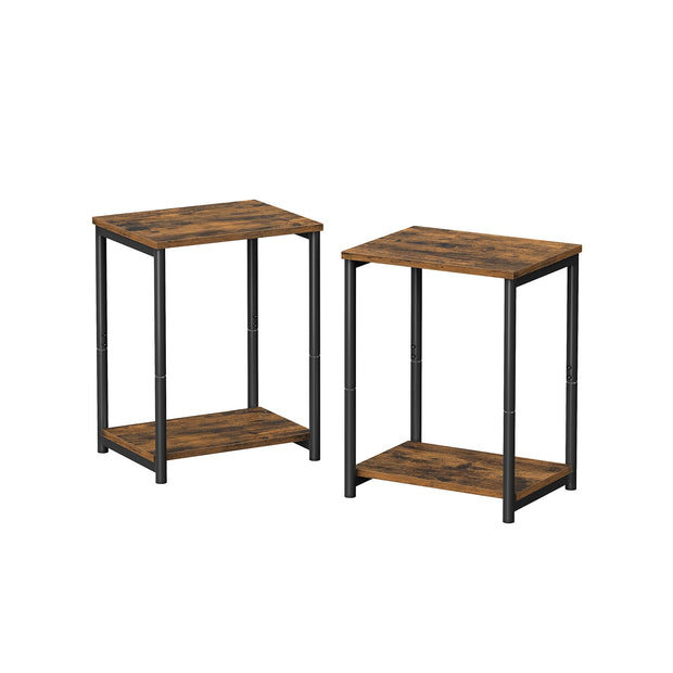 2-Tier End Table – Steel – Industrial Style – Set of 2