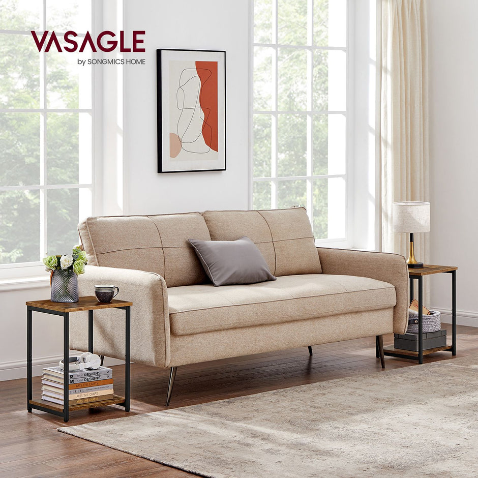 2-Tier End Table – Steel – Industrial Style – Set of 2