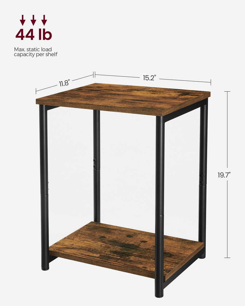 2-Tier End Table – Steel – Industrial Style – Set of 2