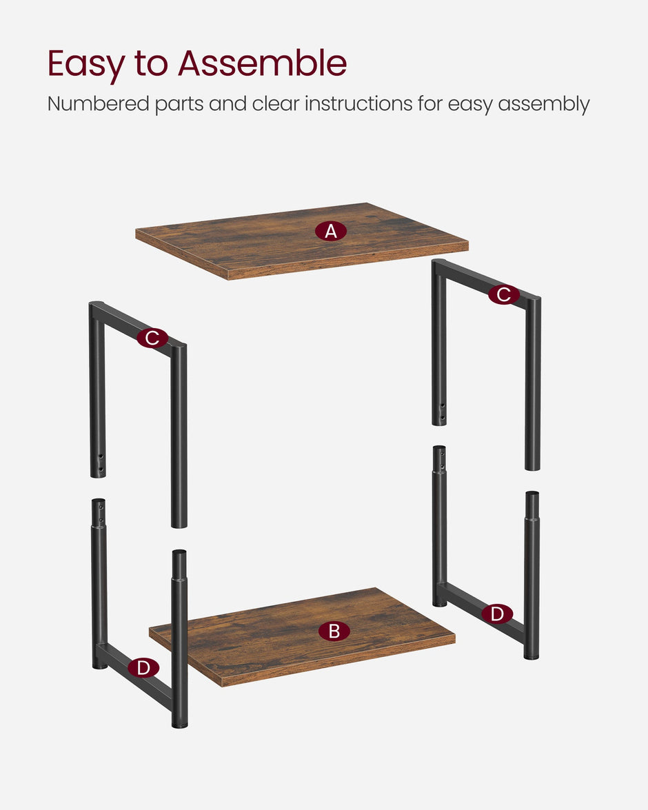 2-Tier End Table – Steel – Industrial Style – Set of 2