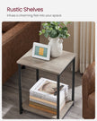 2-Tier End Table – Steel Frame – Industrial Style – Set of 2
